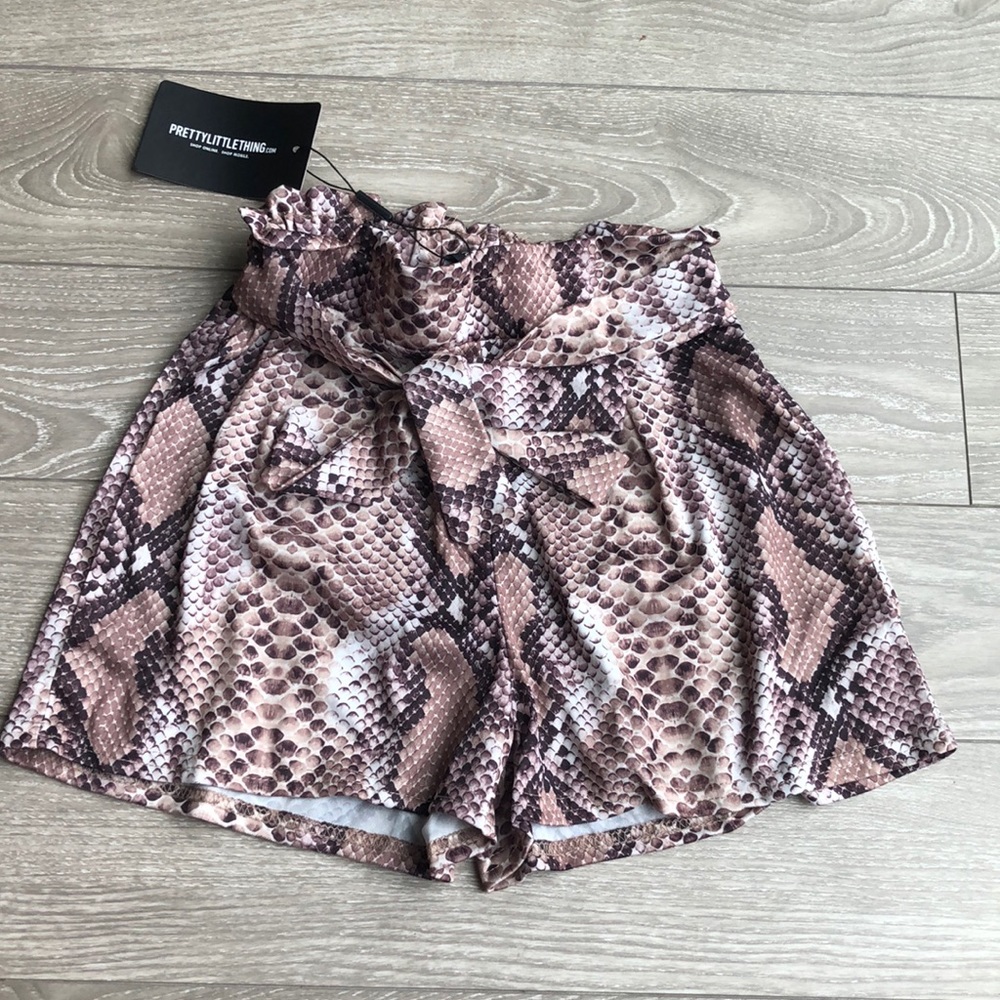 Pretty little thing snake print shorts